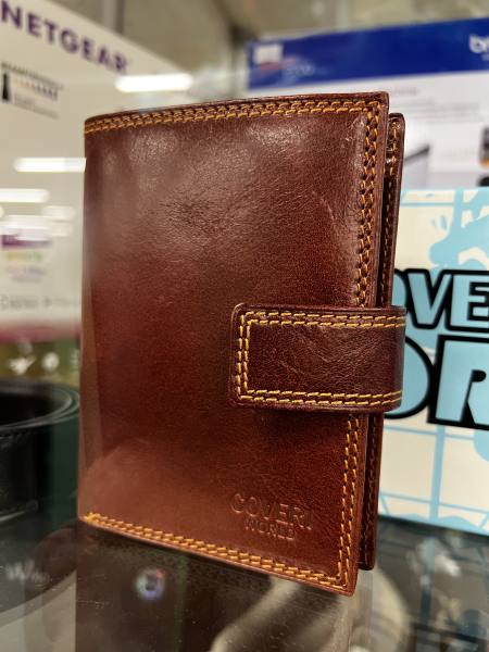 Imagen de Portefeuille en cuir marron Coveri World