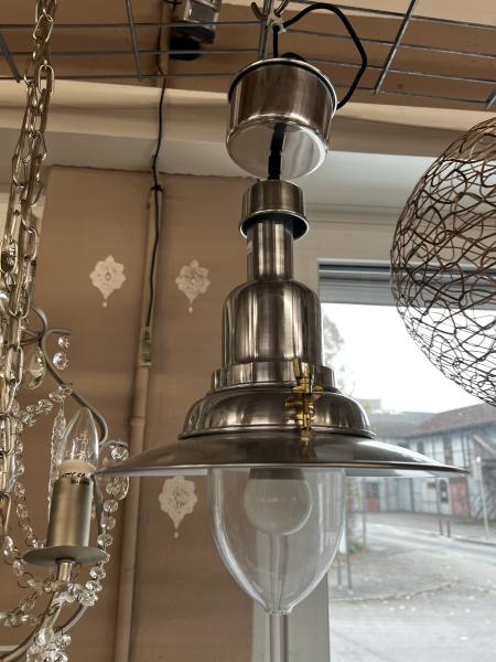 Imagen de Suspension Luminaire Métal & Cristal Style Industriel